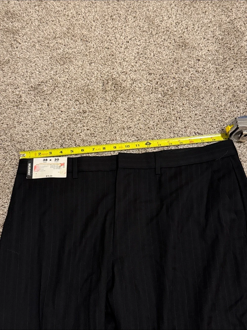 Murano Men's Black Pinstripe Dress Pants size 38x30 (NWT)